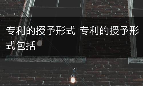 专利的授予形式 专利的授予形式包括