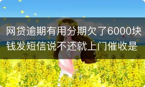 网贷逾期有用分期欠了6000块钱发短信说不还就上门催收是真的吗