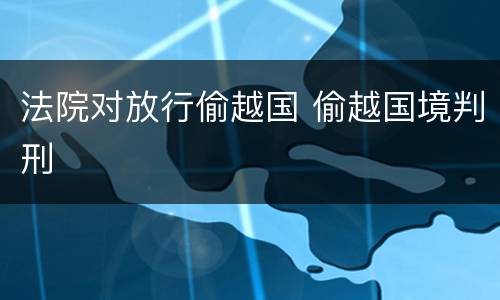 法院对放行偷越国 偷越国境判刑