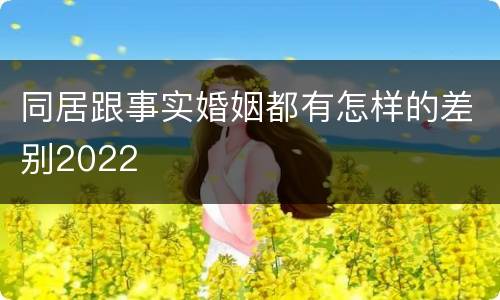 同居跟事实婚姻都有怎样的差别2022