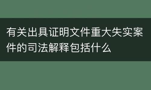 有关出具证明文件重大失实案件的司法解释包括什么