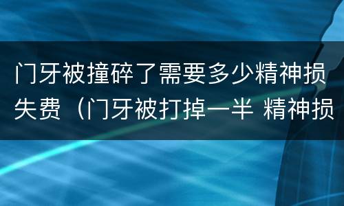 门牙被撞碎了需要多少精神损失费（门牙被打掉一半 精神损害赔偿）