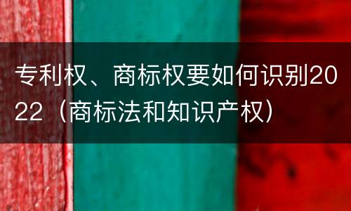 专利权、商标权要如何识别2022（商标法和知识产权）