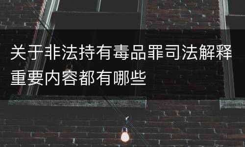 关于非法持有毒品罪司法解释重要内容都有哪些