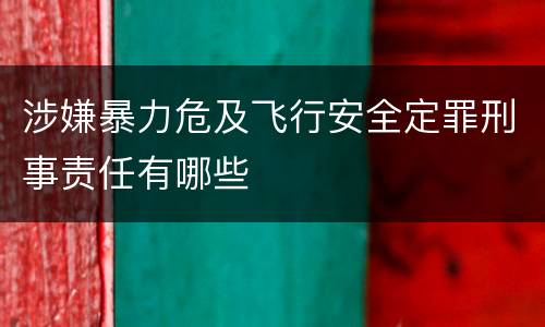 涉嫌暴力危及飞行安全定罪刑事责任有哪些