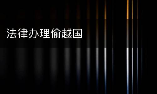 法律办理偷越国