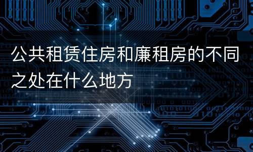 公共租赁住房和廉租房的不同之处在什么地方