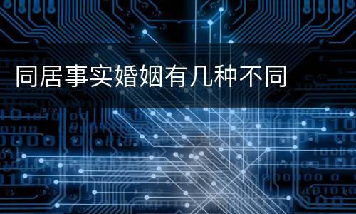 同居事实婚姻有几种不同