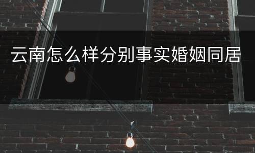 云南怎么样分别事实婚姻同居