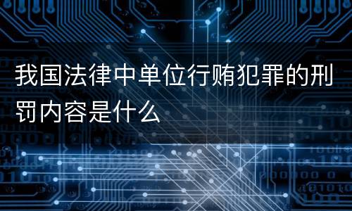 我国法律中单位行贿犯罪的刑罚内容是什么