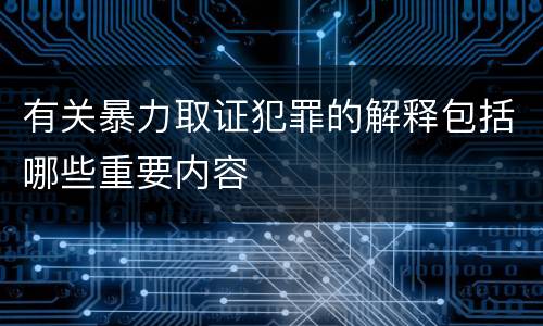 有关暴力取证犯罪的解释包括哪些重要内容