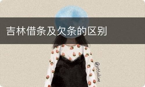 吉林借条及欠条的区别