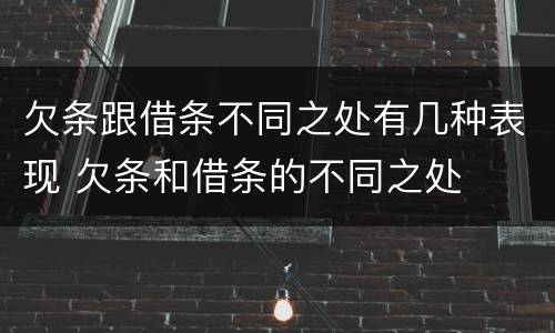 欠条跟借条不同之处有几种表现 欠条和借条的不同之处