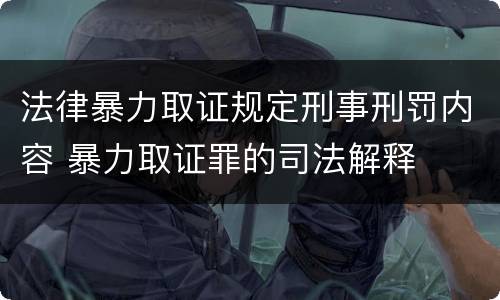 法律暴力取证规定刑事刑罚内容 暴力取证罪的司法解释