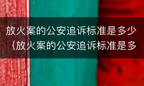 放火案的公安追诉标准是多少（放火案的公安追诉标准是多少钱）