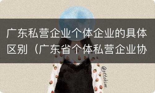 广东私营企业个体企业的具体区别（广东省个体私营企业协会）