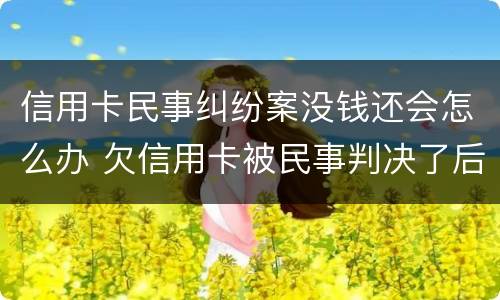 信用卡民事纠纷案没钱还会怎么办 欠信用卡被民事判决了后续会怎么样