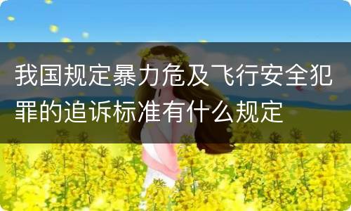 我国规定暴力危及飞行安全犯罪的追诉标准有什么规定