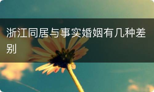 浙江同居与事实婚姻有几种差别