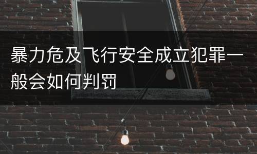 暴力危及飞行安全成立犯罪一般会如何判罚