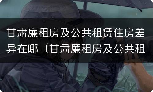 甘肃廉租房及公共租赁住房差异在哪（甘肃廉租房及公共租赁住房差异在哪查询）