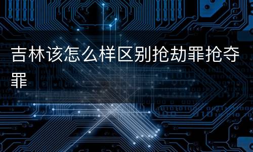 吉林该怎么样区别抢劫罪抢夺罪