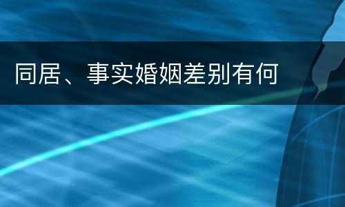 同居、事实婚姻差别有何