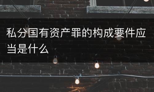 私分国有资产罪的构成要件应当是什么