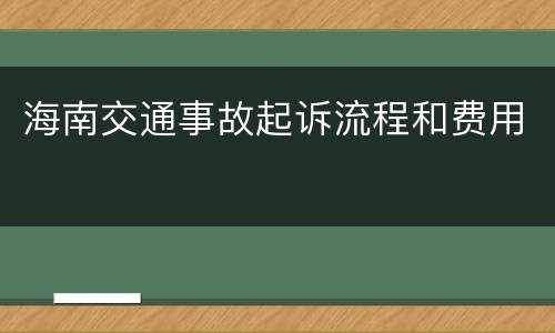 海南交通事故起诉流程和费用