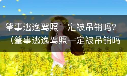肇事逃逸驾照一定被吊销吗？（肇事逃逸驾照一定被吊销吗）