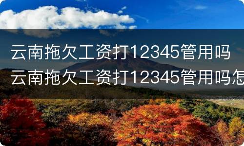 云南拖欠工资打12345管用吗 云南拖欠工资打12345管用吗怎么投诉