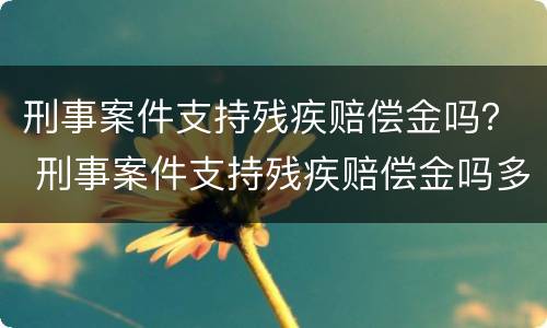 刑事案件支持残疾赔偿金吗？ 刑事案件支持残疾赔偿金吗多少
