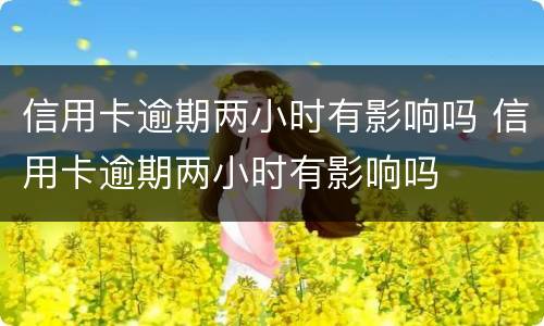 信用卡逾期两小时有影响吗 信用卡逾期两小时有影响吗