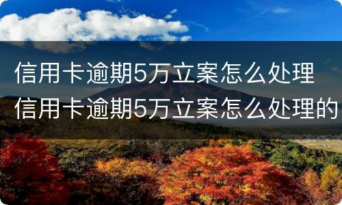 信用卡逾期5万立案怎么处理 信用卡逾期5万立案怎么处理的