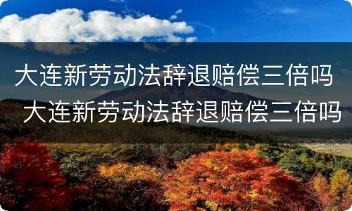大连新劳动法辞退赔偿三倍吗 大连新劳动法辞退赔偿三倍吗多少钱