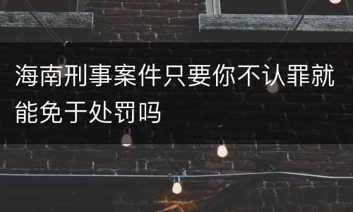 海南刑事案件只要你不认罪就能免于处罚吗