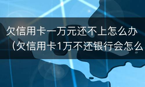 欠信用卡一万元还不上怎么办（欠信用卡1万不还银行会怎么处理）