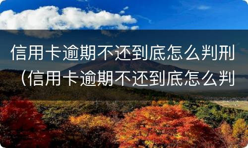 信用卡逾期不还到底怎么判刑（信用卡逾期不还到底怎么判刑的）