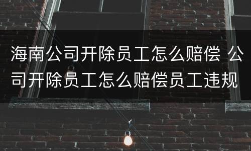 海南公司开除员工怎么赔偿 公司开除员工怎么赔偿员工违规