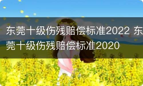 东莞十级伤残赔偿标准2022 东莞十级伤残赔偿标准2020