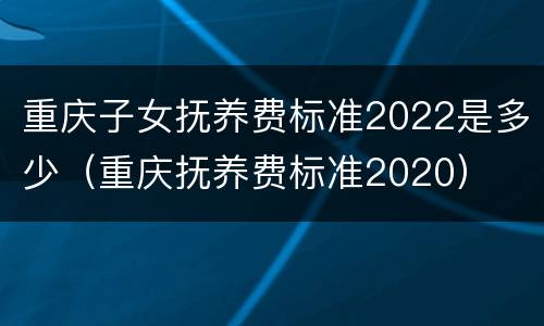 重庆子女抚养费标准2022是多少（重庆抚养费标准2020）