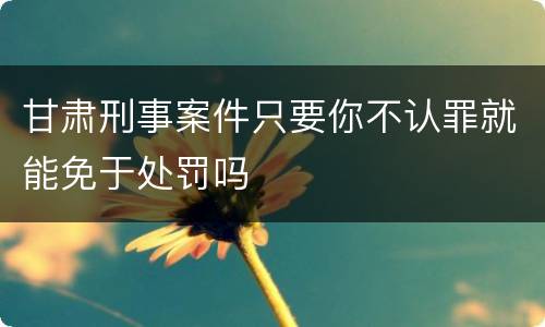 甘肃刑事案件只要你不认罪就能免于处罚吗