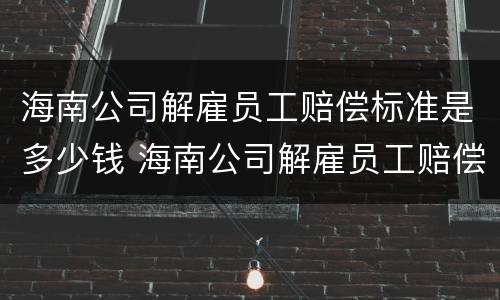 海南公司解雇员工赔偿标准是多少钱 海南公司解雇员工赔偿标准是多少钱啊