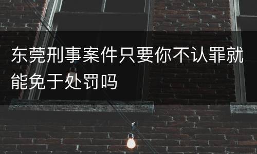 东莞刑事案件只要你不认罪就能免于处罚吗
