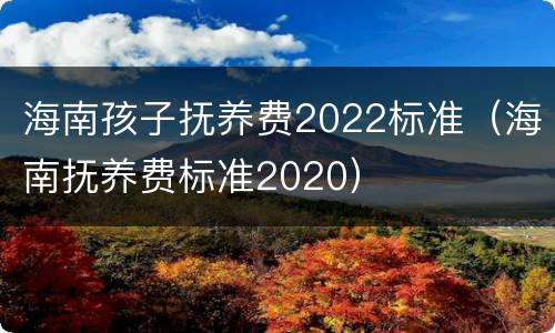 海南孩子抚养费2022标准（海南抚养费标准2020）