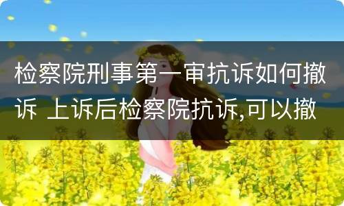 检察院刑事第一审抗诉如何撤诉 上诉后检察院抗诉,可以撤诉吗