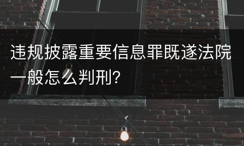 违规披露重要信息罪既遂法院一般怎么判刑？