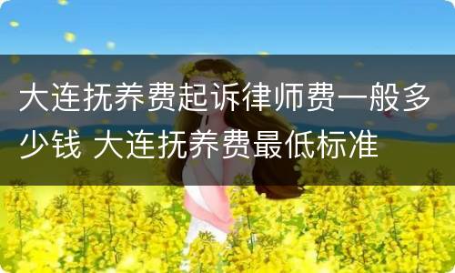 大连抚养费起诉律师费一般多少钱 大连抚养费最低标准
