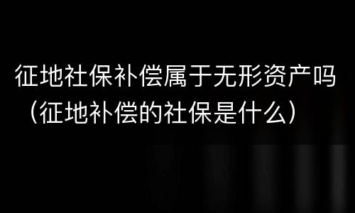 征地社保补偿属于无形资产吗（征地补偿的社保是什么）