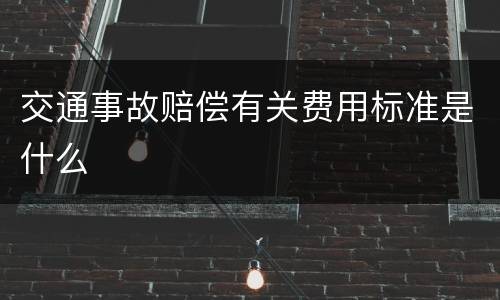 交通事故赔偿有关费用标准是什么